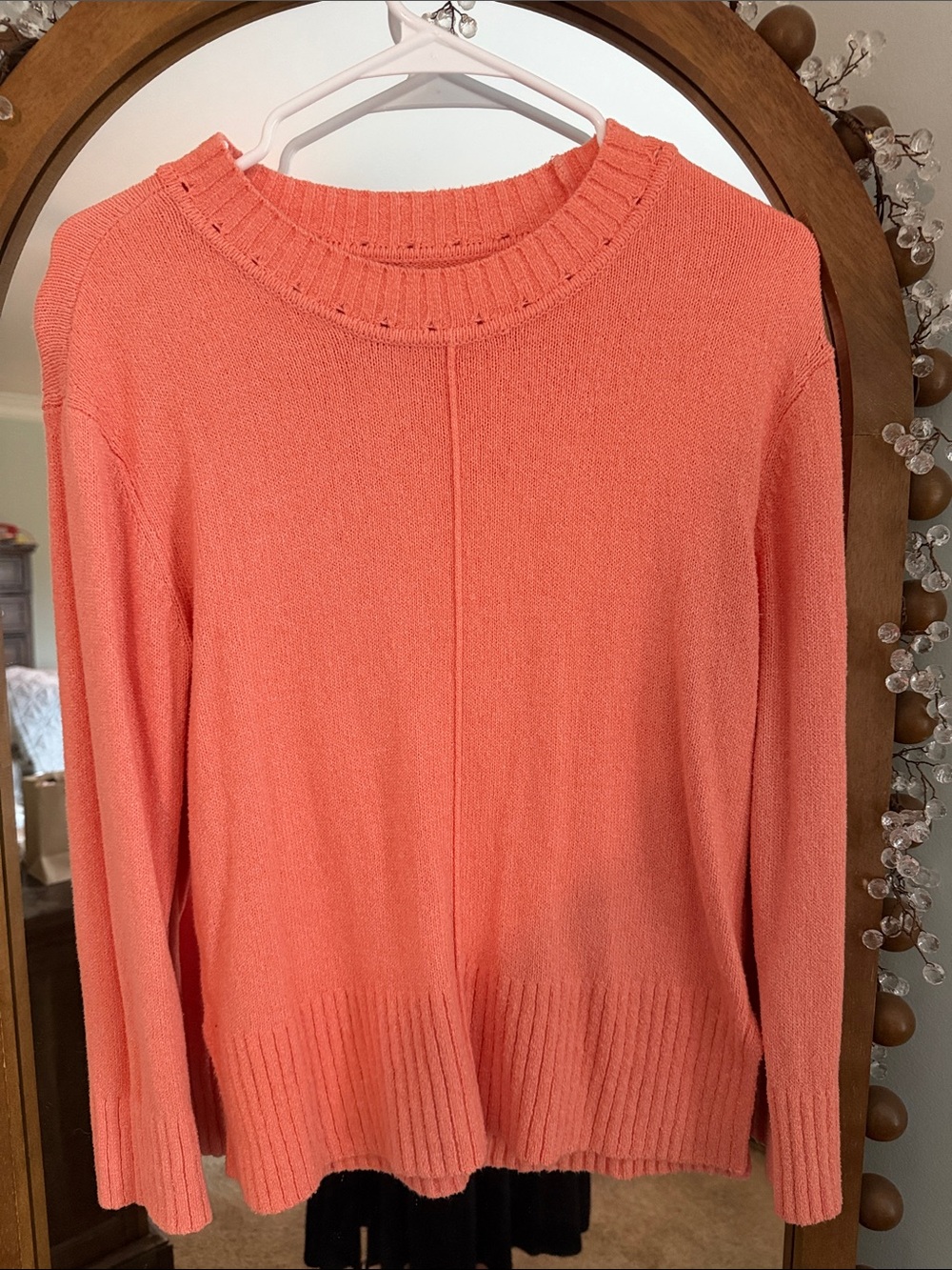 LOFT Coral-Peach Crewneck Sweater